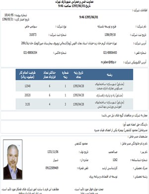 Membership in the consultants  List of Tehran Municipality